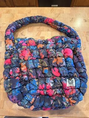Puffy Quilted Floral Tote Bag - Multicolor Natural Life NWT